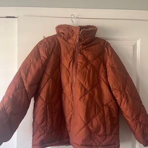 Madewell Quilted Jacket in Rust Orange